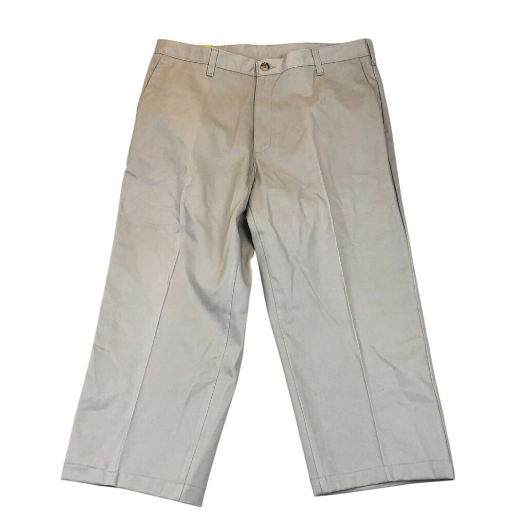 NWT Lee Men Relaxed Fit Khaki Pants 36X32 Beige Khaki Flat Front Stain Resistant